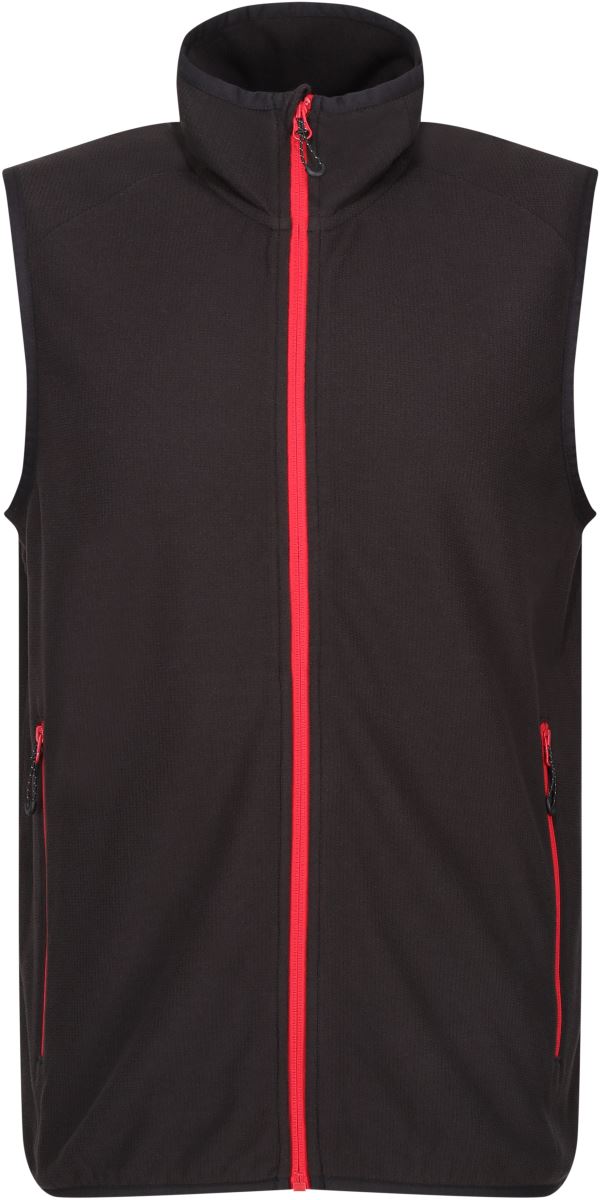 Levně Fleecová vesta Structure "Navigate" - black/classic red