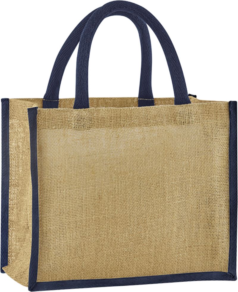 Jutová nákupní taška Midi - natural/navy