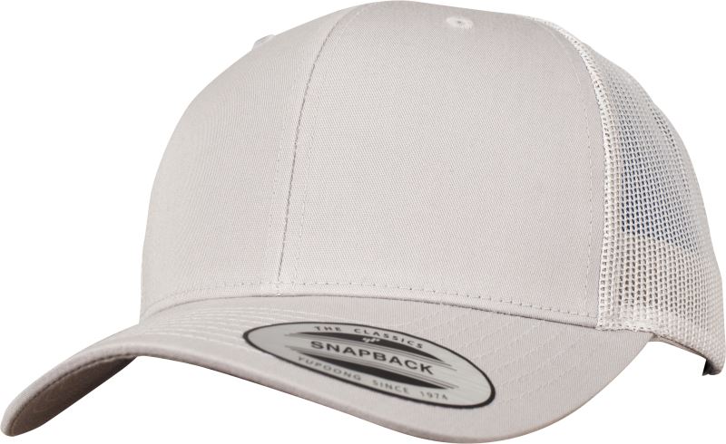 Levně 6 panelová vintage kšiltovka "Trucker" - silver