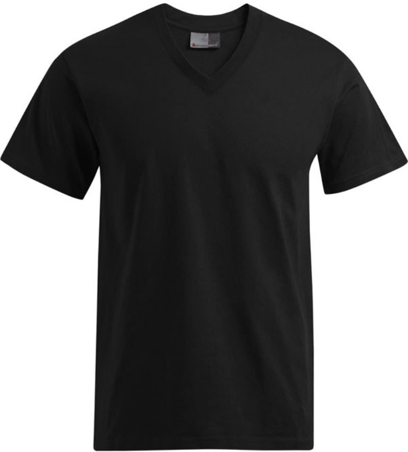 Levně Pánské tričko "Premium" s výstřihem do V - black