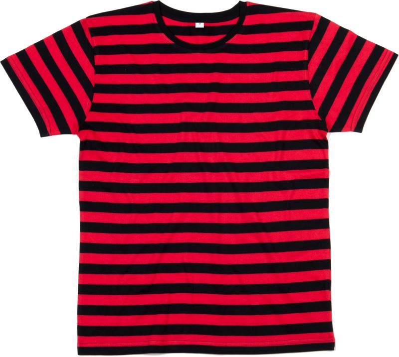 Levně Pánské pruhované tričko - black/red