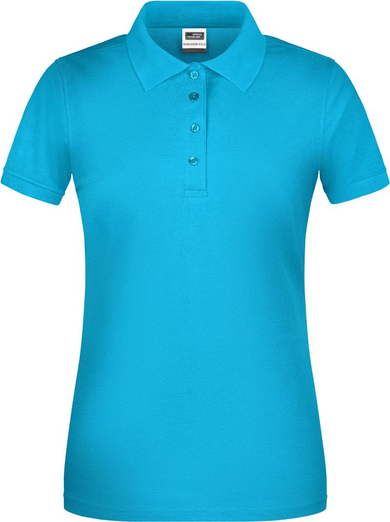 Levně Dámské pracovní bio piqué polo - turquoise
