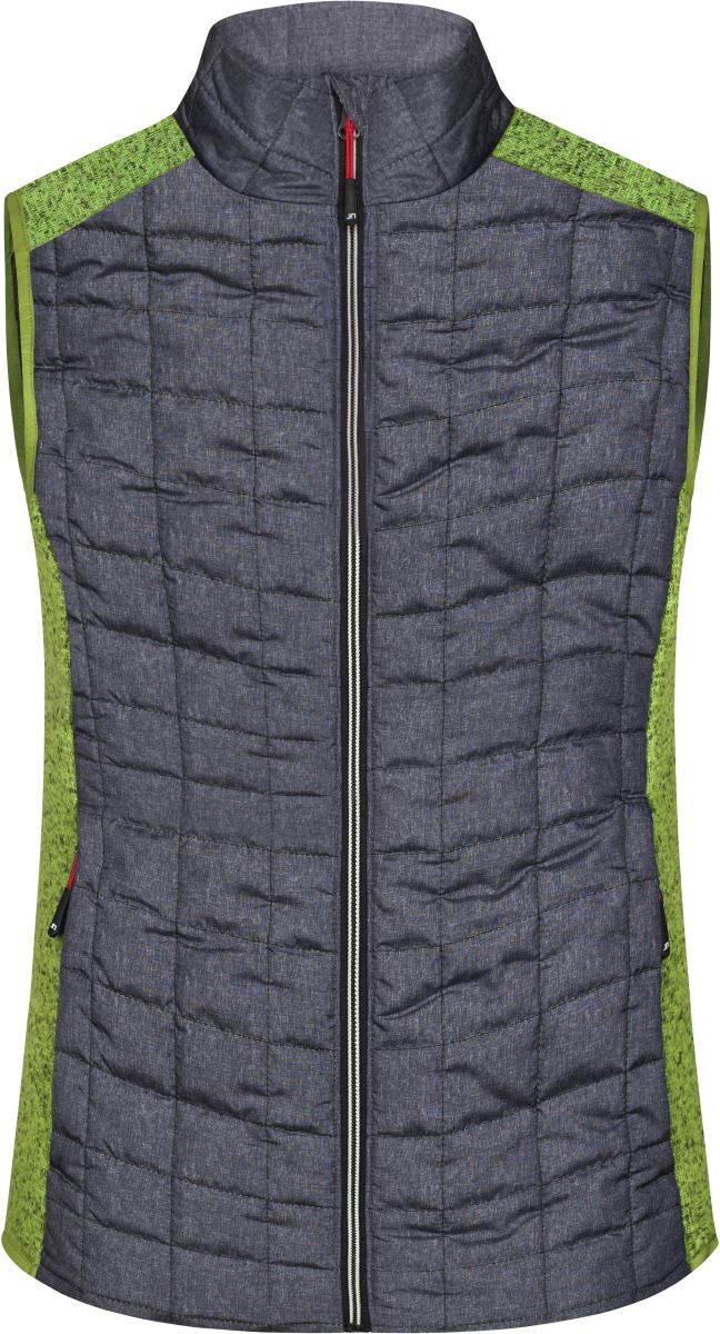 Dámská pletená hybridní vesta - kiwi melange/anthracite melange