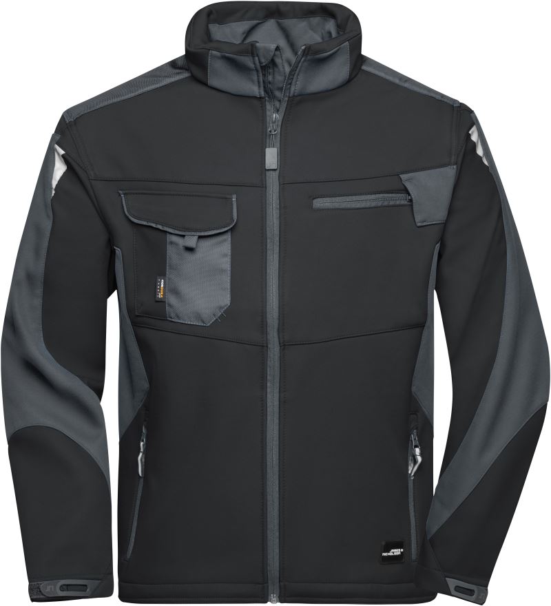 Levně Pracovní letní softshellová bunda - Strong - black/carbon