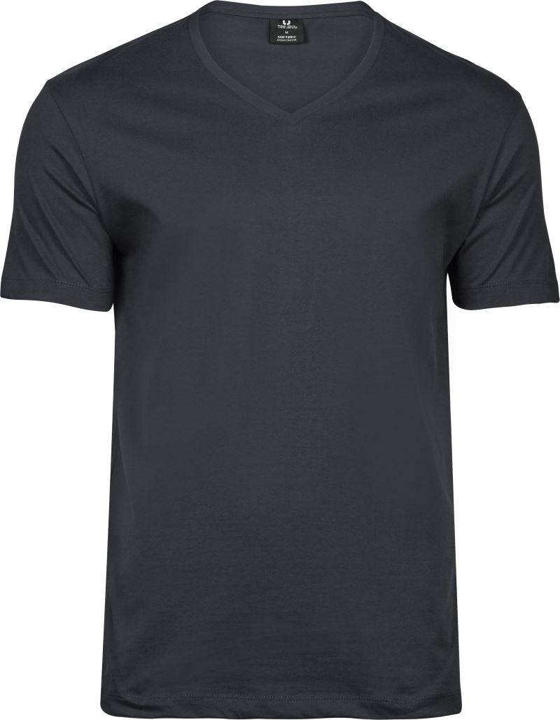 Levně Pánské tričko s výstřihem do V "Fashion Sof Tee" - dark grey