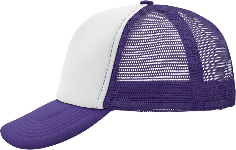Levně 5 panelová polyesterová síťovaná kšiltovka - white/lilac