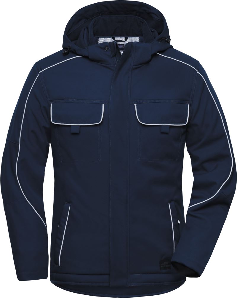 Levně Pracovní softshellová polstrovaná bunda - Solid - navy