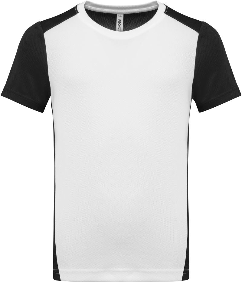 Levně Dětské kontrastní sportovní tričko - white/black