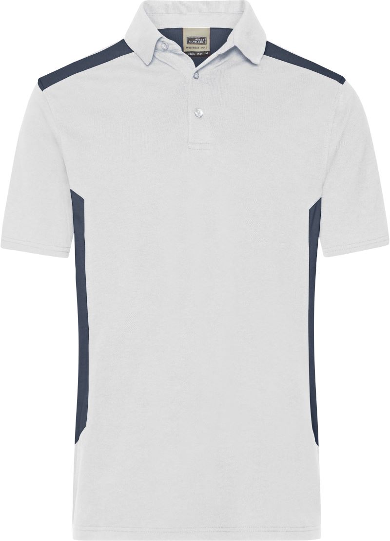 Levně Pánské pracovní piqué polo "Strong" - white/carbon