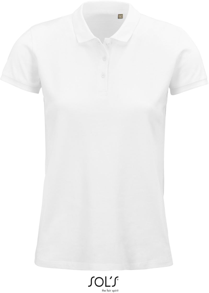 Levně Dámské piqué polo z bio bavlny - white