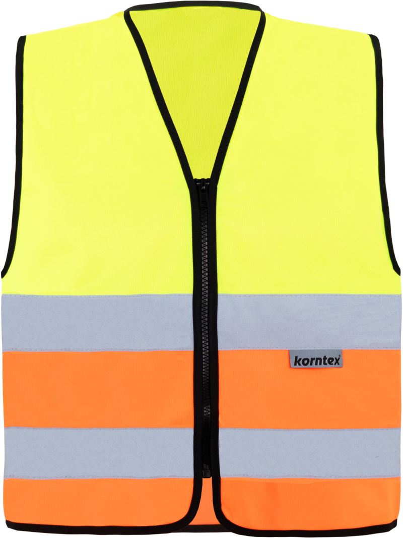 Levně Bezpečnostní vesta se zipem - hi vis yellow/hi vis orange