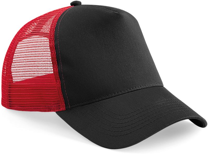 Levně 5 panelová Trucker kšiltovka - black/classic red