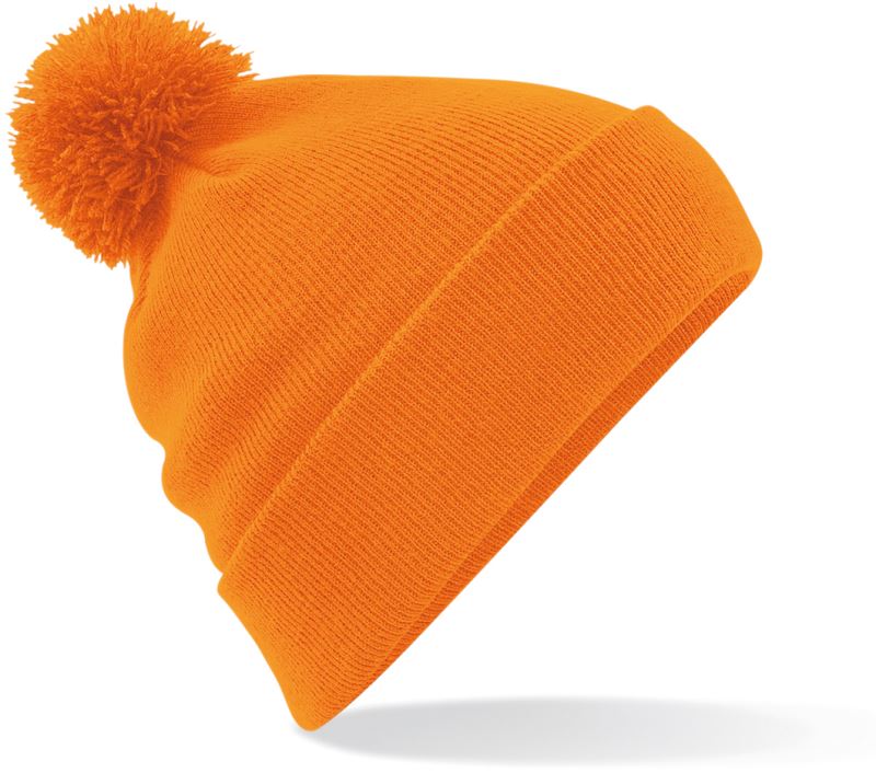 Levně Originální čepice s bambulí - orange