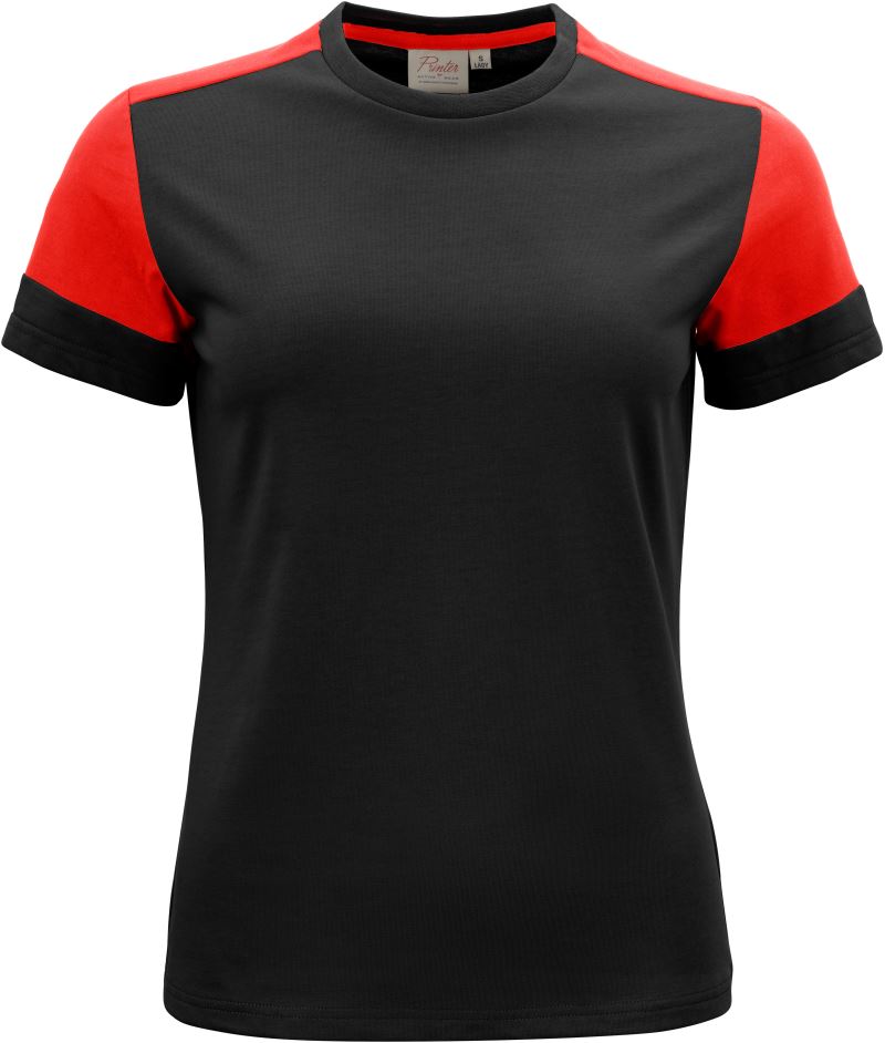 Levně Dámské tričko z těžké bavlny - black/red