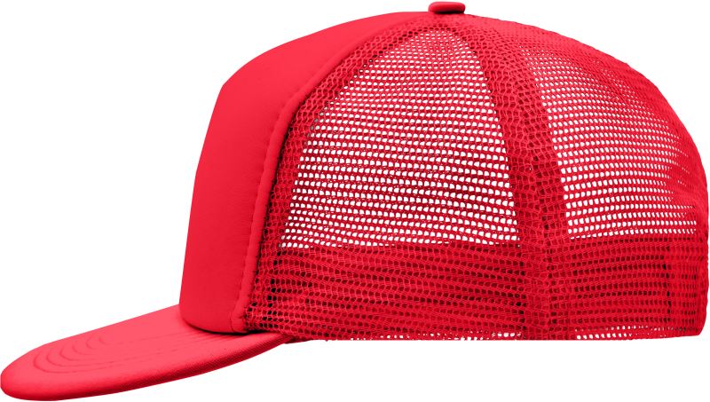 Levně 5 panelová síťovaná kšiltovka s plochým kšiltem - red/red
