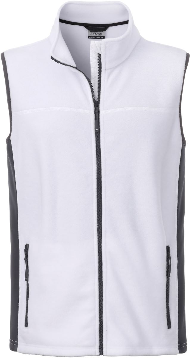 Pánská pracovní fleecová vesta - Strong - white/carbon