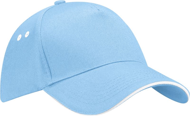 Levně 5 panelová sandwich kšiltovka - sky blue/white