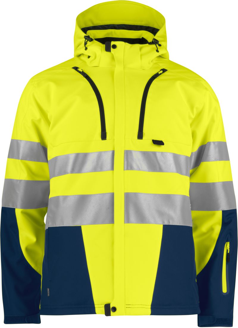 Levně 3-vrstvá bezpečnostní softshellová bunda - hi vis yellow/navy