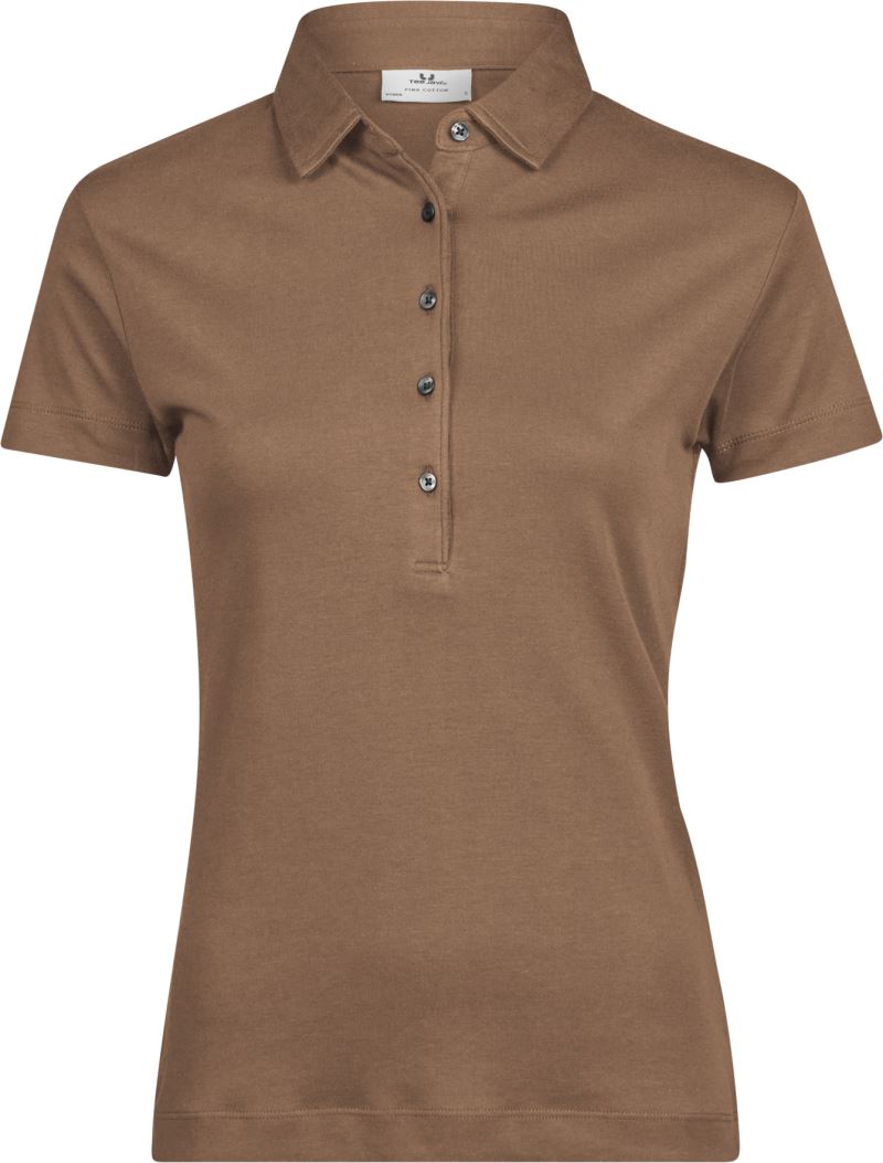 Levně Dámské polo z pima bavlny - wood