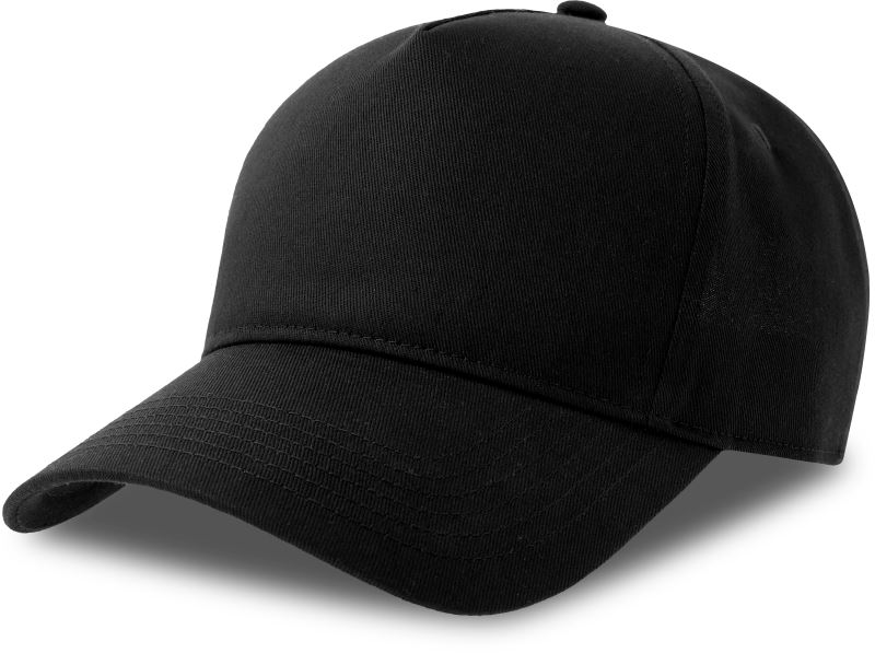 5 panelová baseballová kšiltovka - black