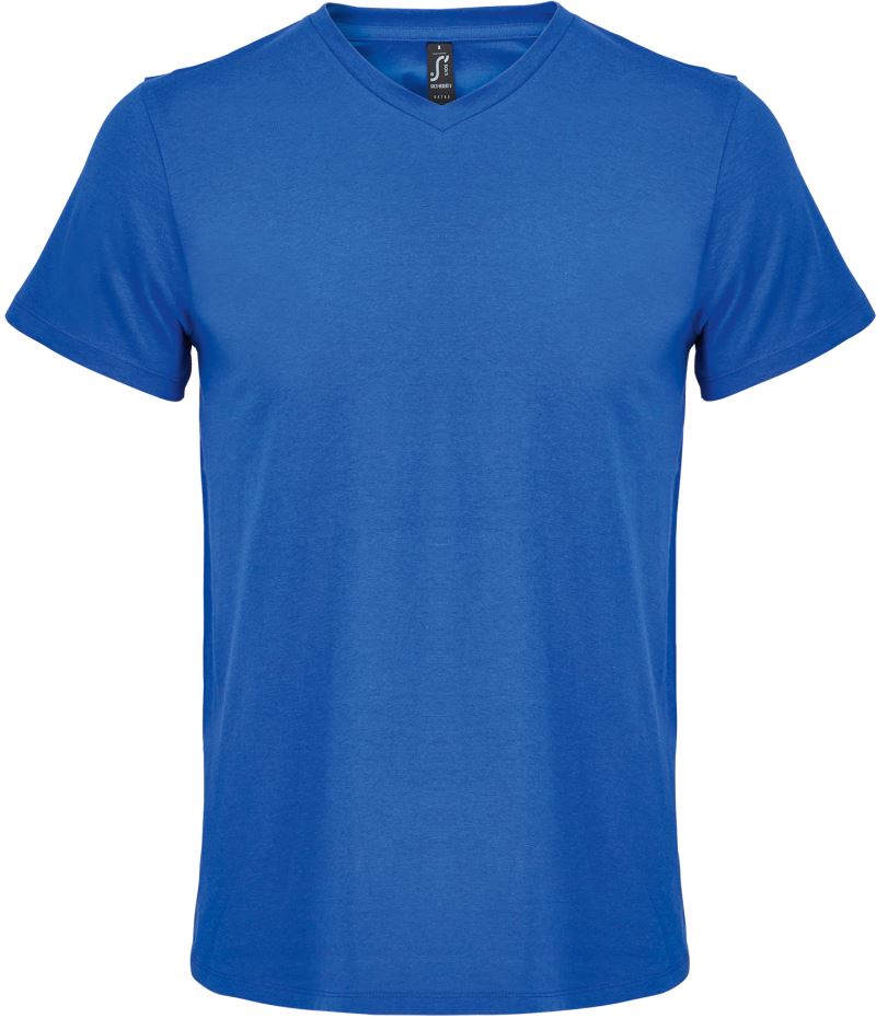 Levně Pánské tričko s výstřihem do V - royal blue