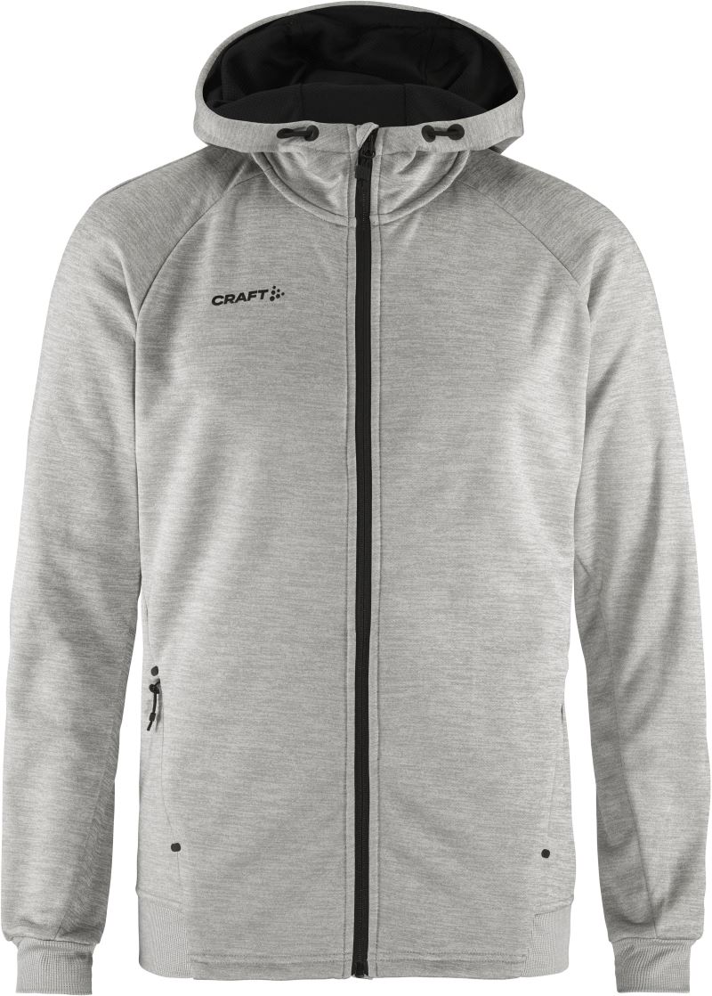 Levně Pánská bunda s kapucí - grey melange
