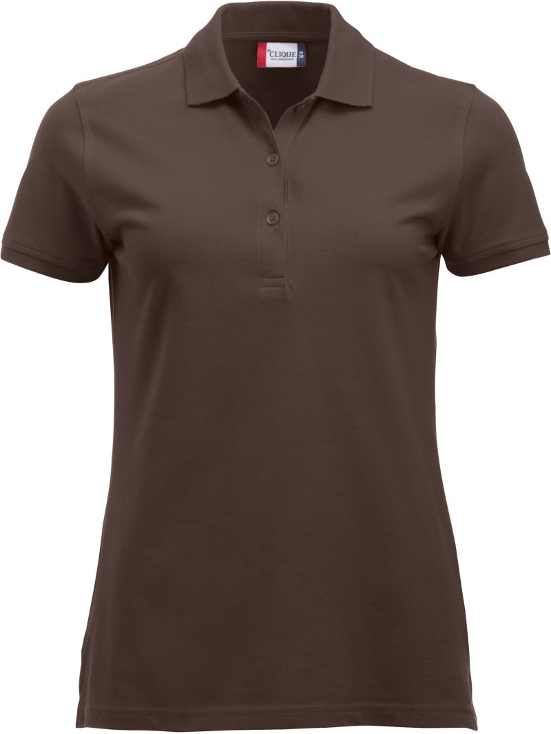 Levně Dámské piqué polo z těžké bavlny - dark mocca