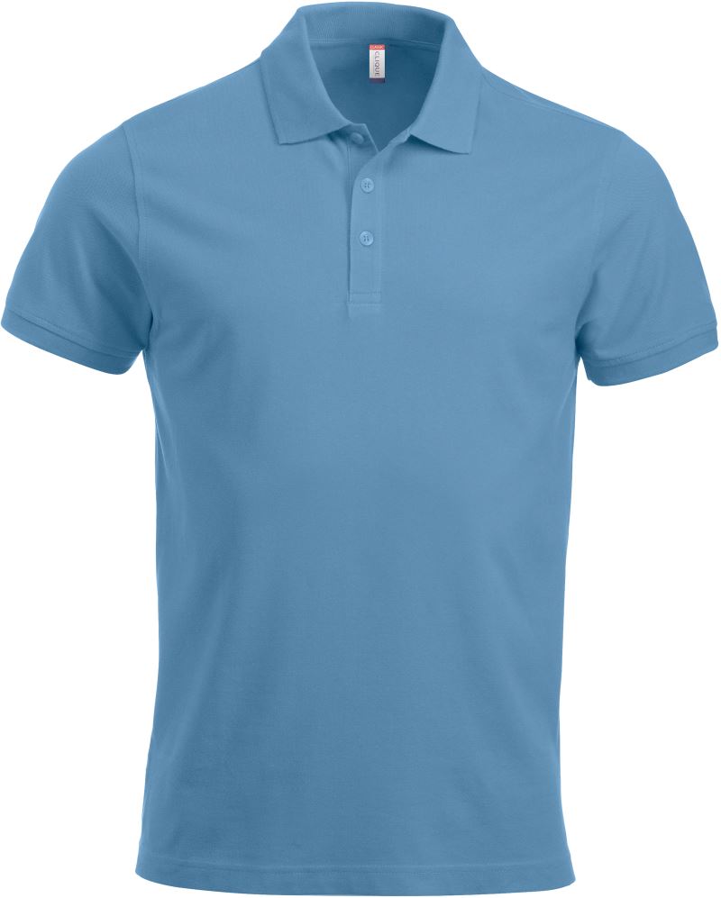 Levně Pánské piqué polo z těžké bavlny - light blue