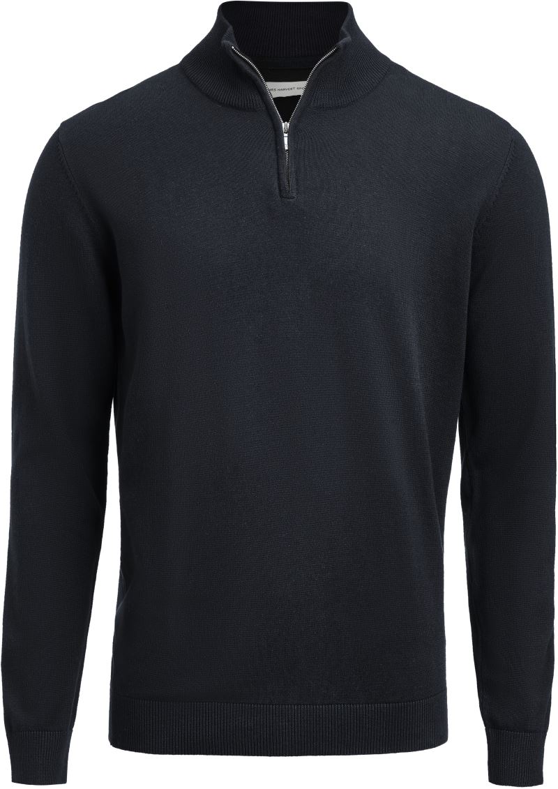 Levně Unisex svetr s 1/4 zipem - navy