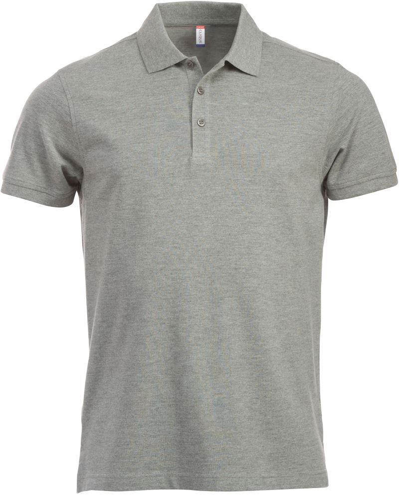 Levně Pánské piqué polo z těžké bavlny - grey melange