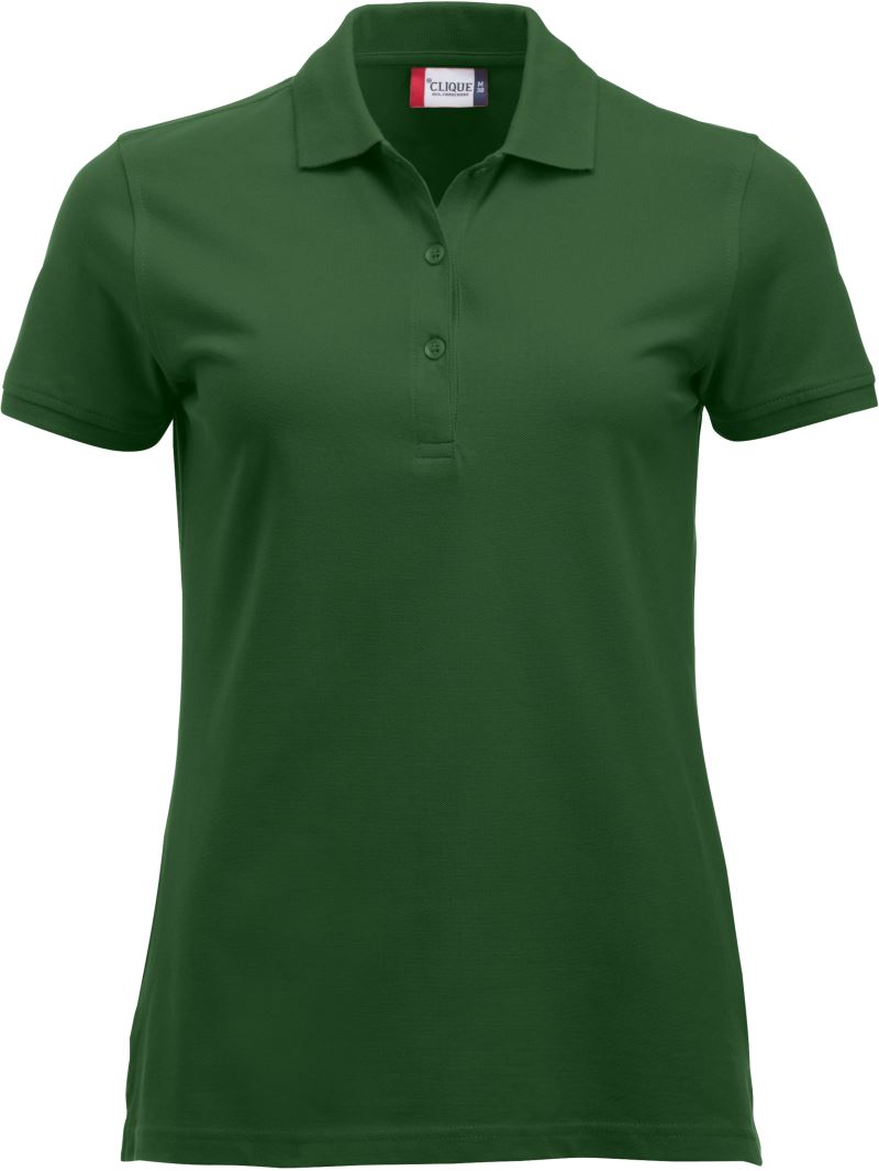 Levně Dámské piqué polo z těžké bavlny - bottle green