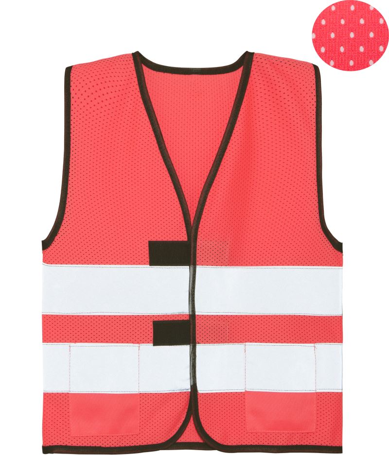 Levně Dětská síťovaná bezpečnostní vesta - neon pink