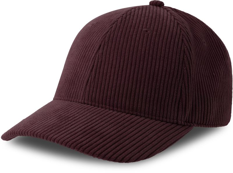 Levně 6 panelová manšestrová kšiltovka - burgundy
