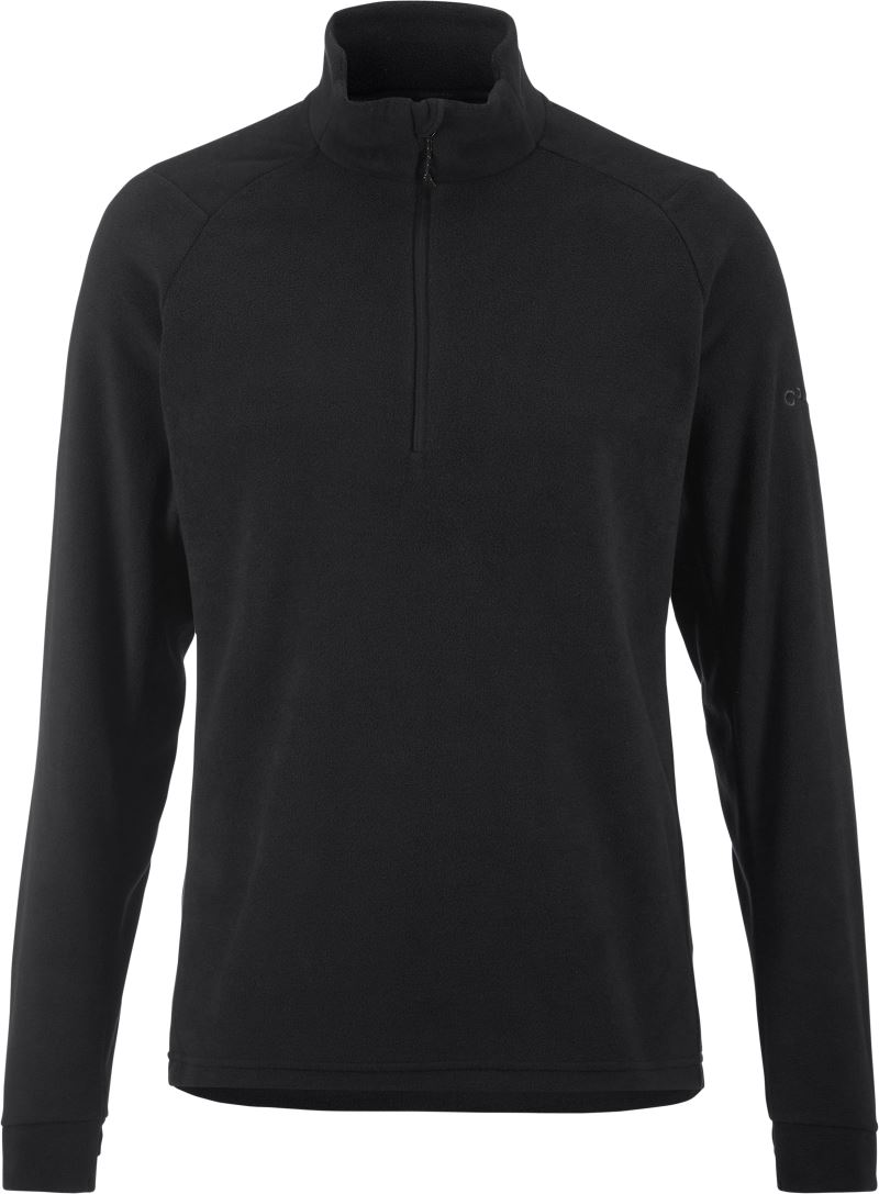 Levně Pánská fleecová mikina s 1/4 zipem - black