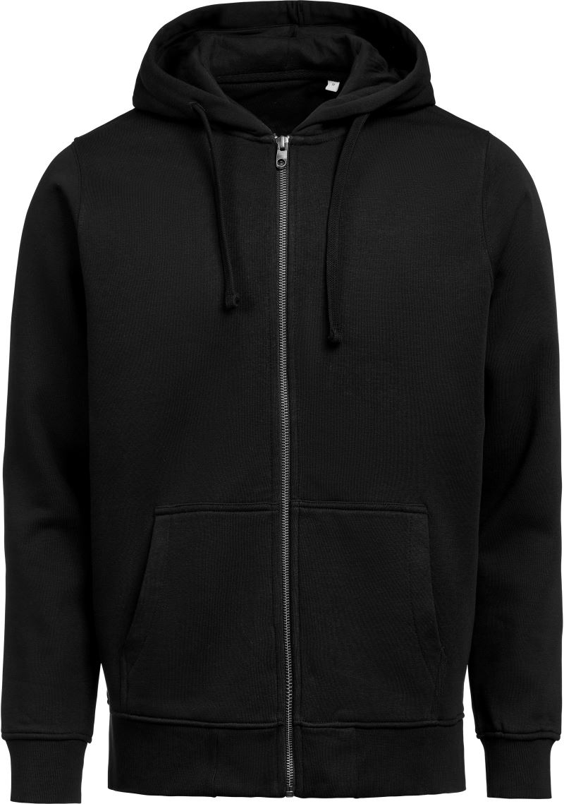 Levně Unisex mikina s kapucí z těžké bavlny - black