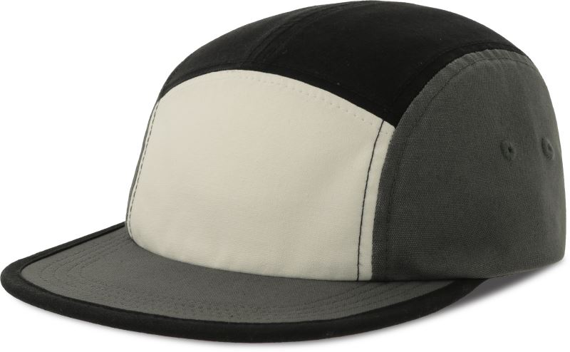 Levně 5 panelová kšiltovka - white/black/dark grey