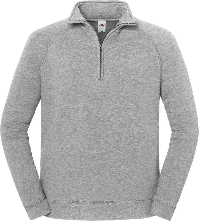 Levně Těžká mikina s 1/4 zipem - athletic heather