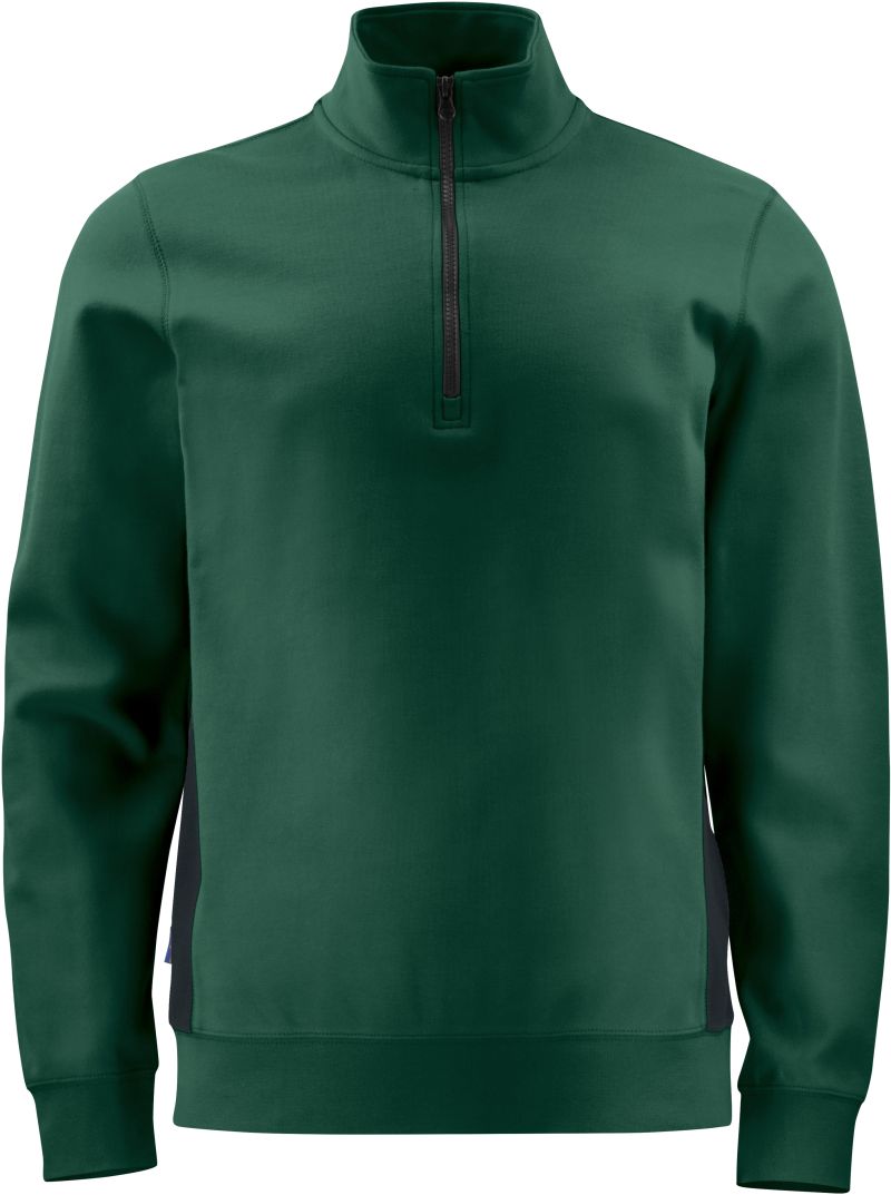 Levně Těžká pracovní mikina Doubleface s 1/4 zipem - forest green