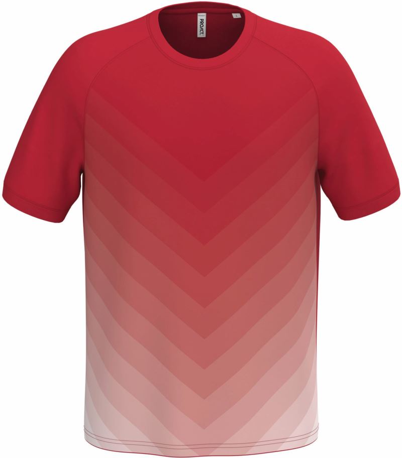 Levně Unisex sportovní tričko s barevným gradientem - sporty red