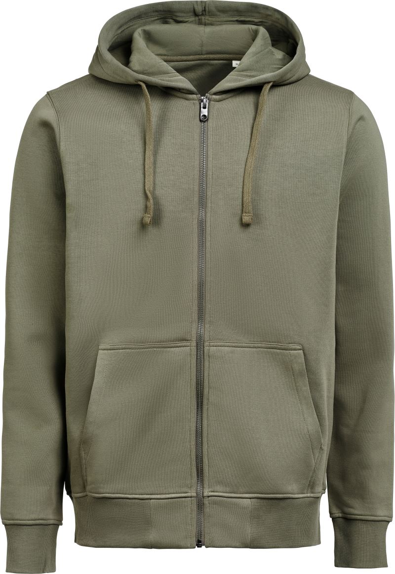 Levně Unisex mikina s kapucí z těžké bavlny - thyme