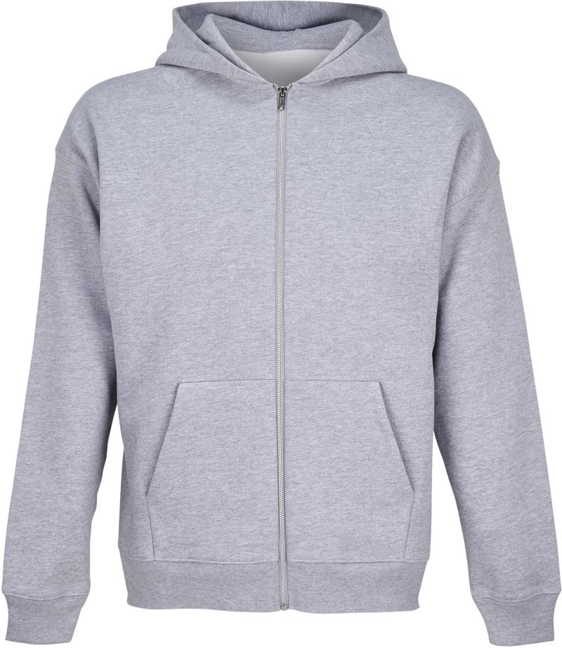 Unisex mikina s kapucí z těžké bavlny - grey melange