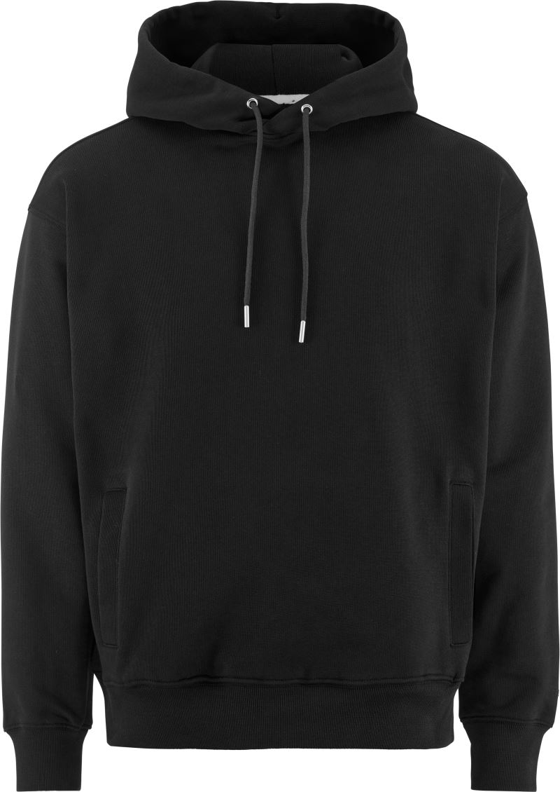Levně Pánská těžká mikina s kapucí - black
