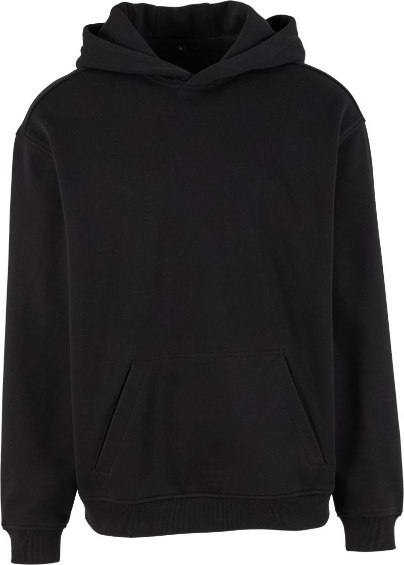 Mikina s kapucí z těžké bavlny "Loose Fit" - black