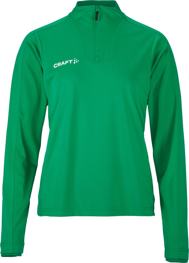 Levně Dámská tréninková bunda s 1/4 zipem - team green
