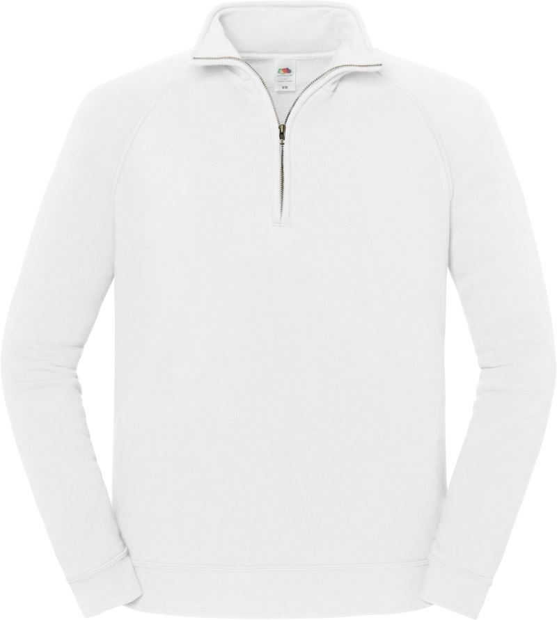 Levně Těžká mikina s 1/4 zipem - white