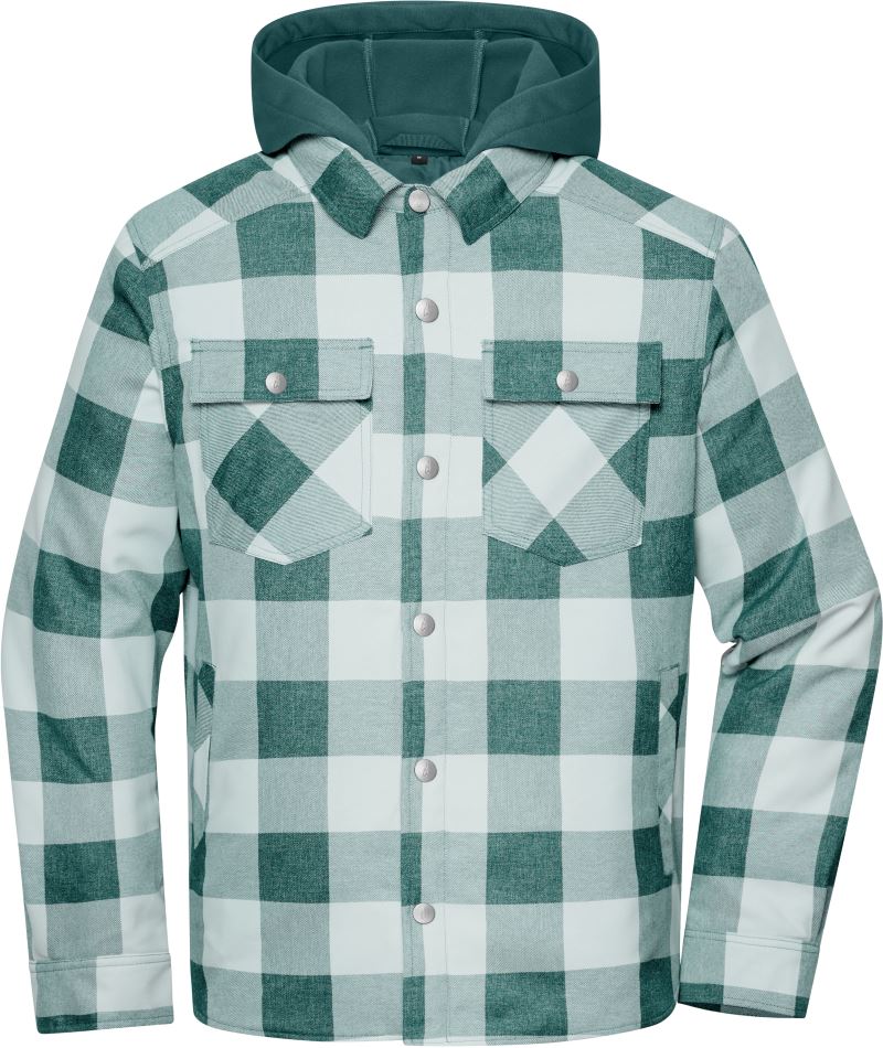 Levně Prošívaná košilová bunda - industrial green/foggy grey