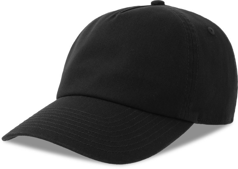 5 panelová baseballová kšiltovka - black