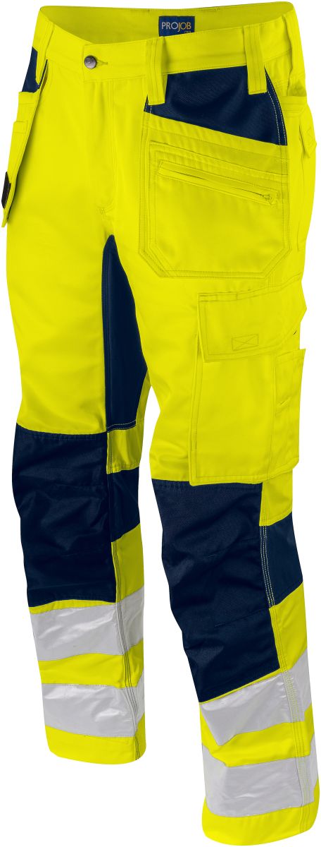Levně Strečové bezpečnostní kalhoty - yellow/navy