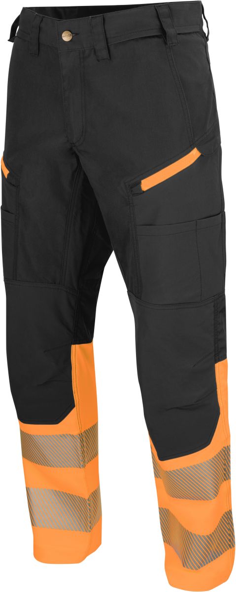 Levně Strečové bezpečnostní kalhoty - orange/black