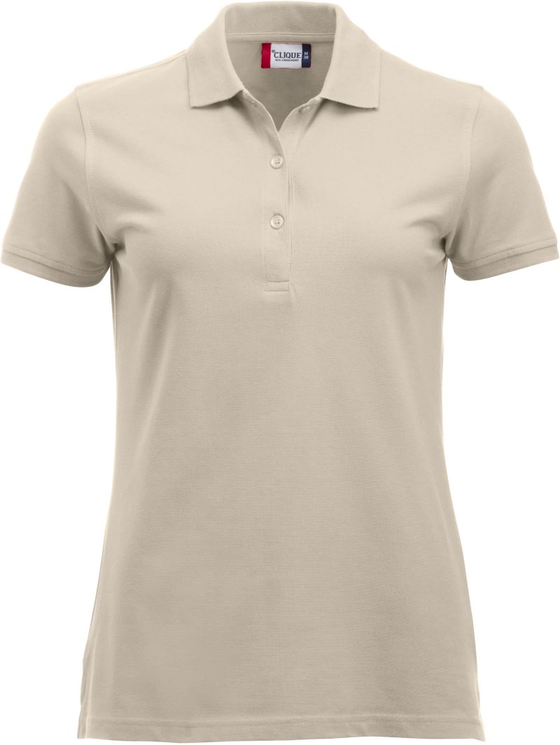 Levně Dámské piqué polo z těžké bavlny - light khaki